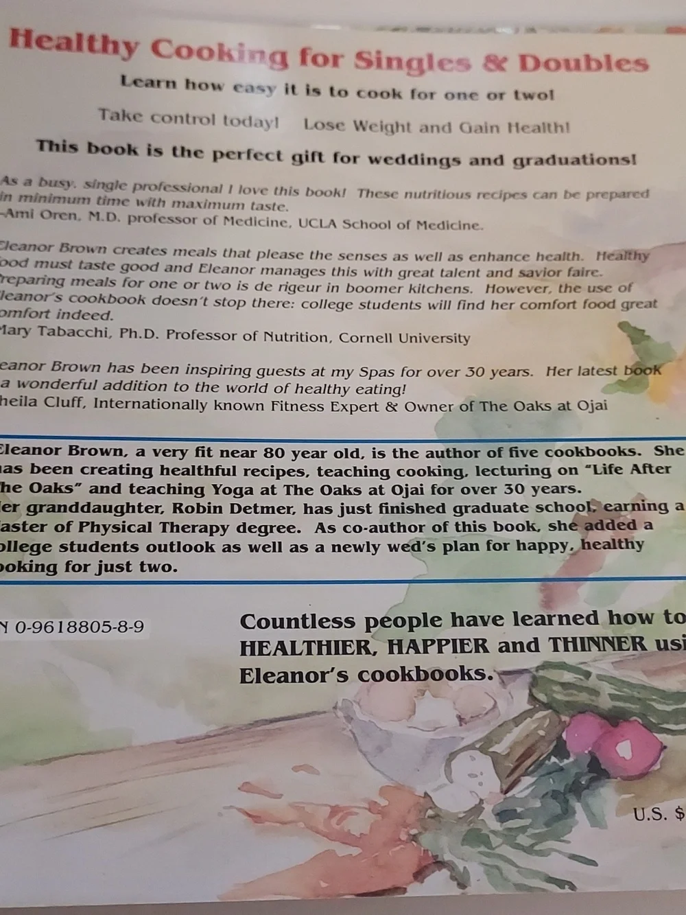 Healthy Cooking Cookbooks Set Of 3 From The Oaks Spa Ojai by Eleanor Brown